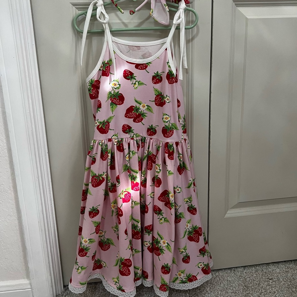 Eleanor Rose strawberry dress & headband